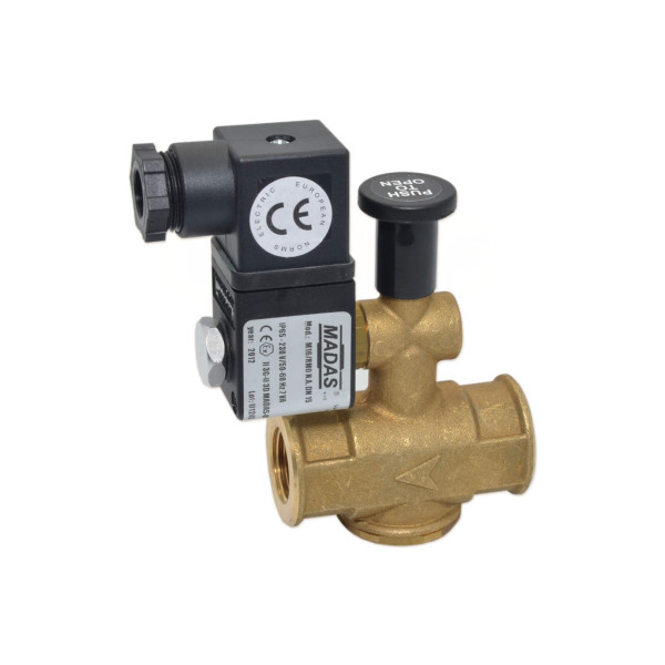 Клапан електромагнітний MADAS M16/RMO N.A. DN15 500 mbar (напівпрохідний)
